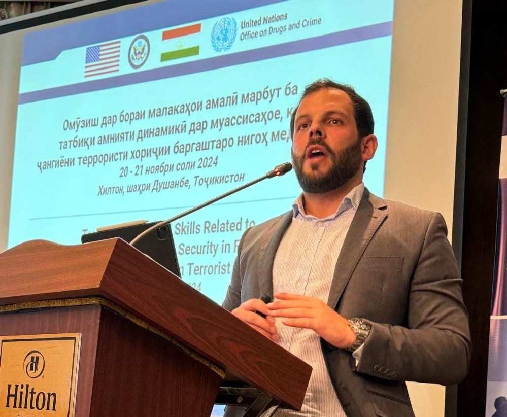 Pedro Liberado, from IPS, at the “Training on practical skills related to the application of dynamic security in  facilities managing returning foreign terrorist fighters”, organised by UNODC